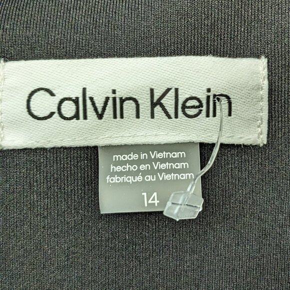 Calvin Klein Women's Colorblocked Scuba Sheath Dress Size 14 Black/Cream/White - Picture 8 of 10